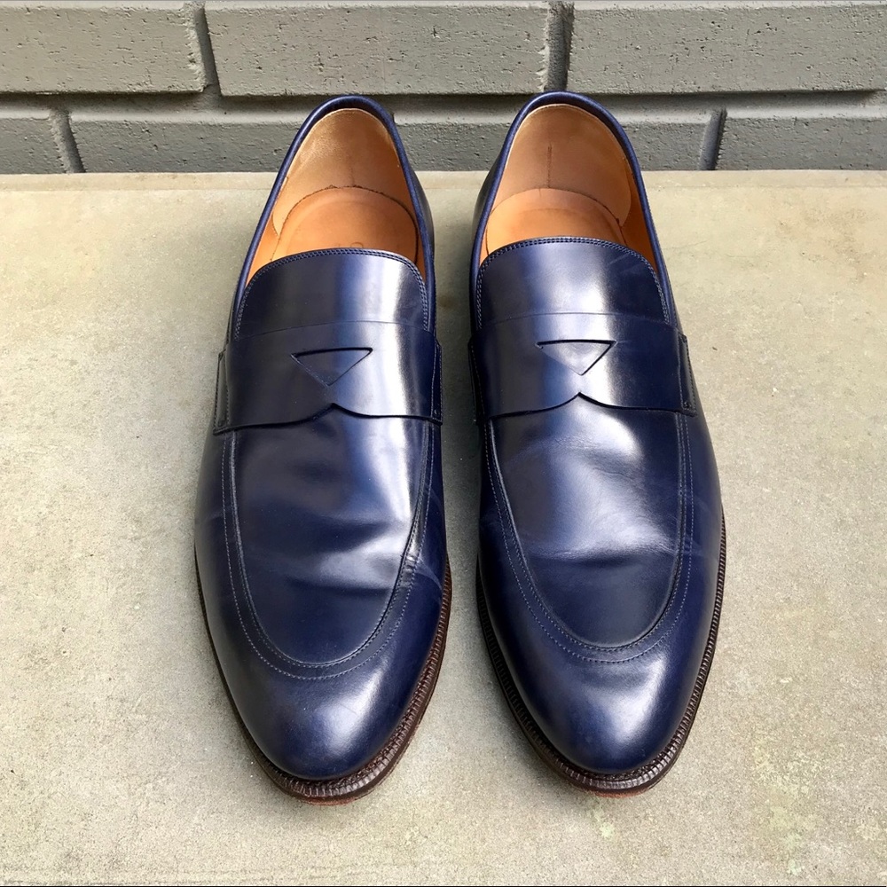 Gucci men’s Blue Cruise Collection Leather Loafers